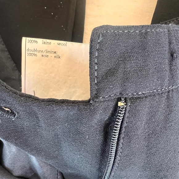 CHANEL CLASSIC VINTAGE WOMEN’S BLACK 100% WOOL TROUSER PANT W/ SILK LINING EUC - Picture 10 of 13